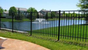 Aluminum Fence overlooking a pond