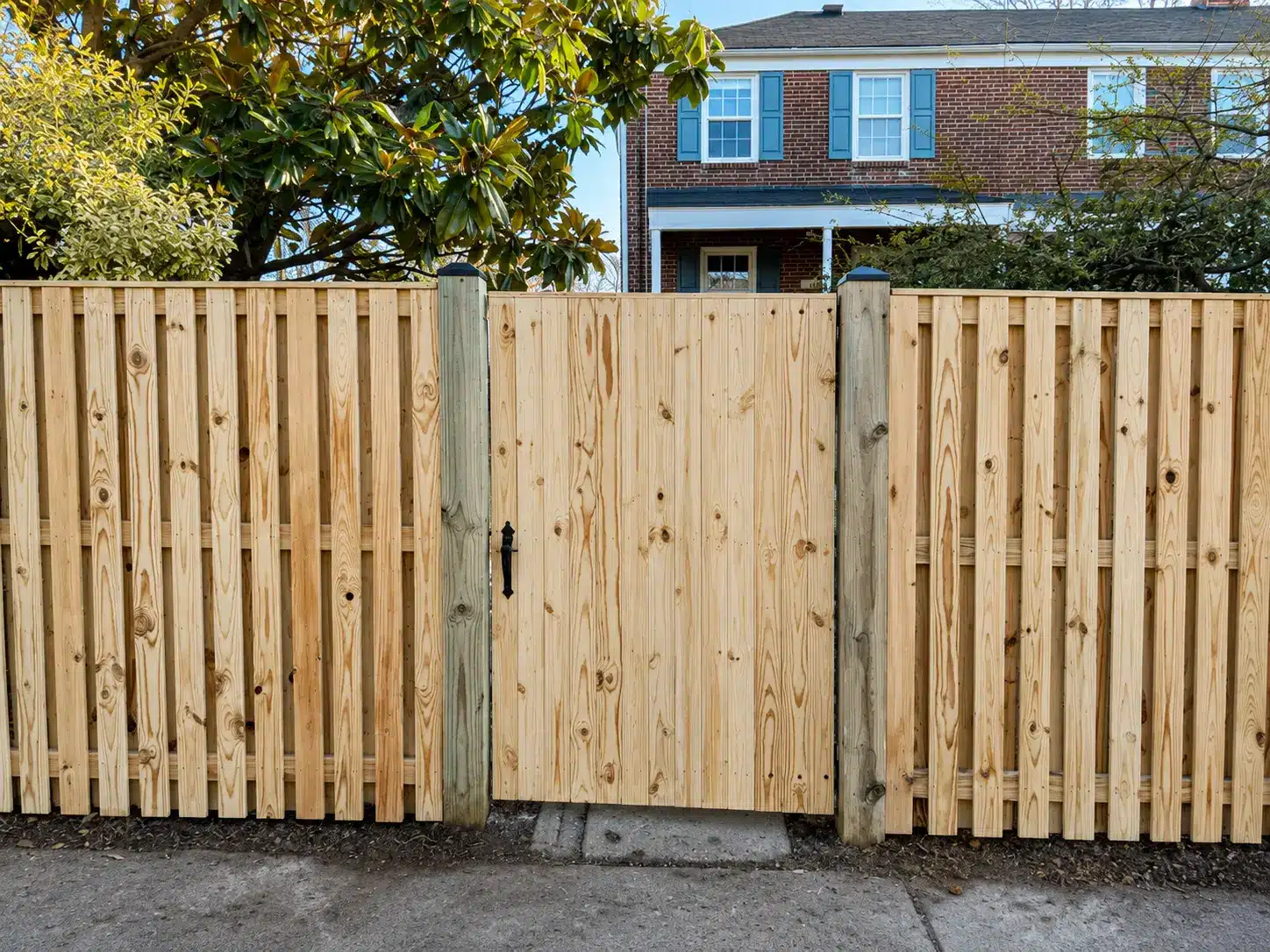 6-foot wood privacy fence along a residential property in Pasadena, MD