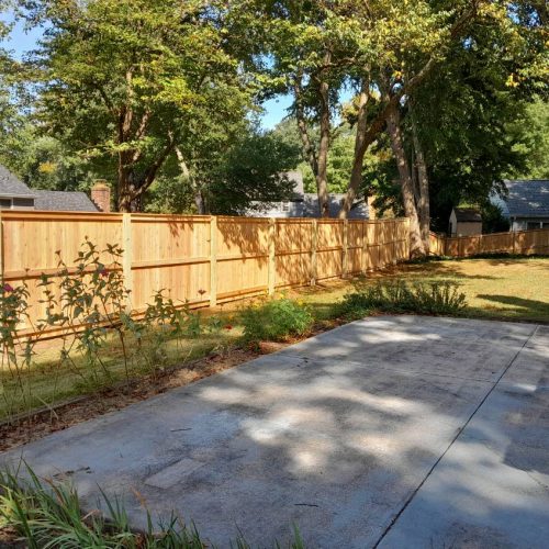 cedar privacy fence installed along a backyard in Glen Burnie Maryland