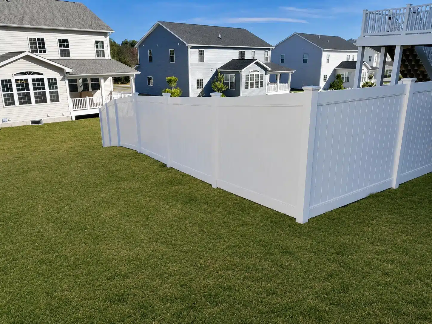 Wood privacy fence around a backyard in Severna Park, MD.