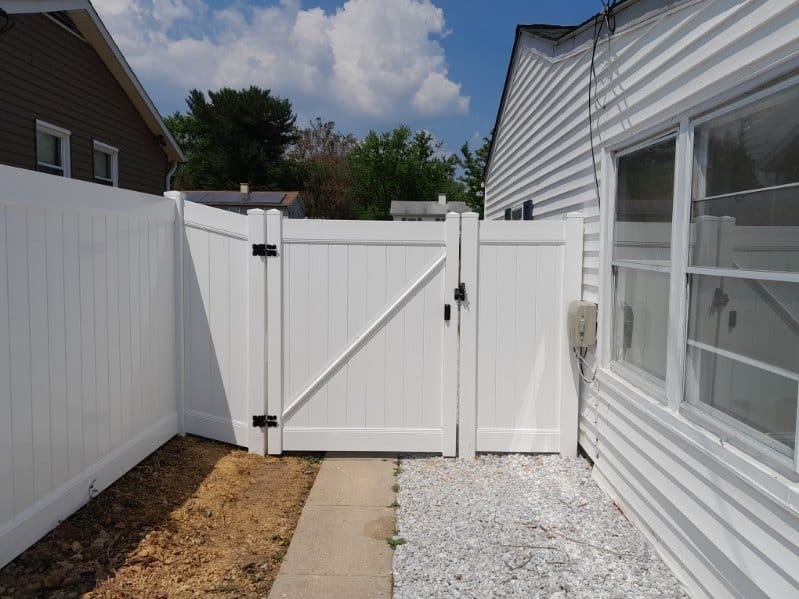 white vinyl gate and fence setup for added backyard privacy in Ferndale MD
