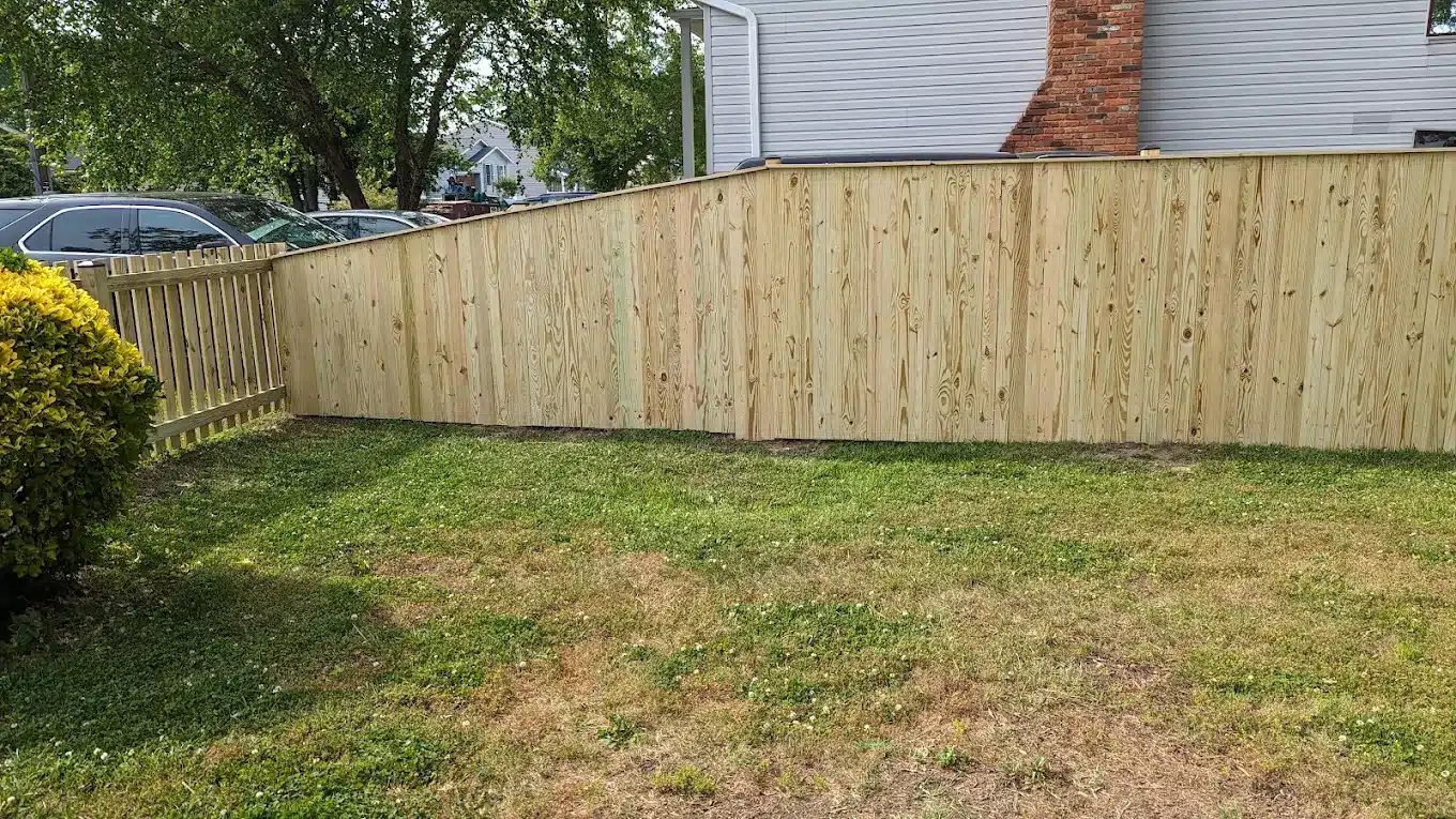 Privacy pressure treated fence installation